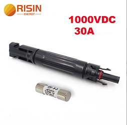 Конектор RISIN MC4, під вбудований плавкий запобіжник (у комплекті), 30А,1000 В, 0.5mmΩ, вогнестійкість