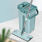 Швабра ледащо з двосекційним відром на 10 л з автоматичним віджимом Scratch Cleaning Mop Бірюзовий, фото 10