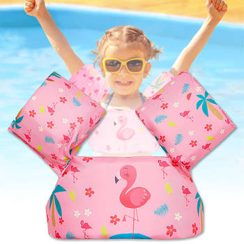 Дитячий жилет для плавання з нарукавниками та регулюванням розміру Фламінго Рожевий