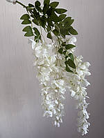 Штучна гілка білої гліцинії 112 см — для декору, фотозон, інтер’єру, свят, фото 2