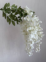 Штучна гілка білої гліцинії 112 см — для декору, фотозон, інтер’єру, свят, фото 8