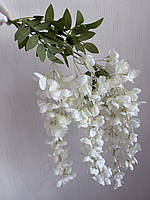 Штучна гілка білої гліцинії 112 см — для декору, фотозон, інтер’єру, свят, фото 6