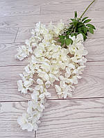 Штучна гілка білої гліцинії 112 см — для декору, фотозон, інтер’єру, свят, фото 9