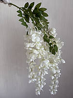 Штучна гілка білої гліцинії 112 см — для декору, фотозон, інтер’єру, свят, фото 3