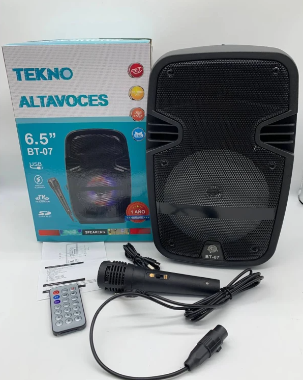 Портативна акустична колонка Tekno Altavoces 6.5" BT-07 з мікрофоном і пультом SV227, фото 1