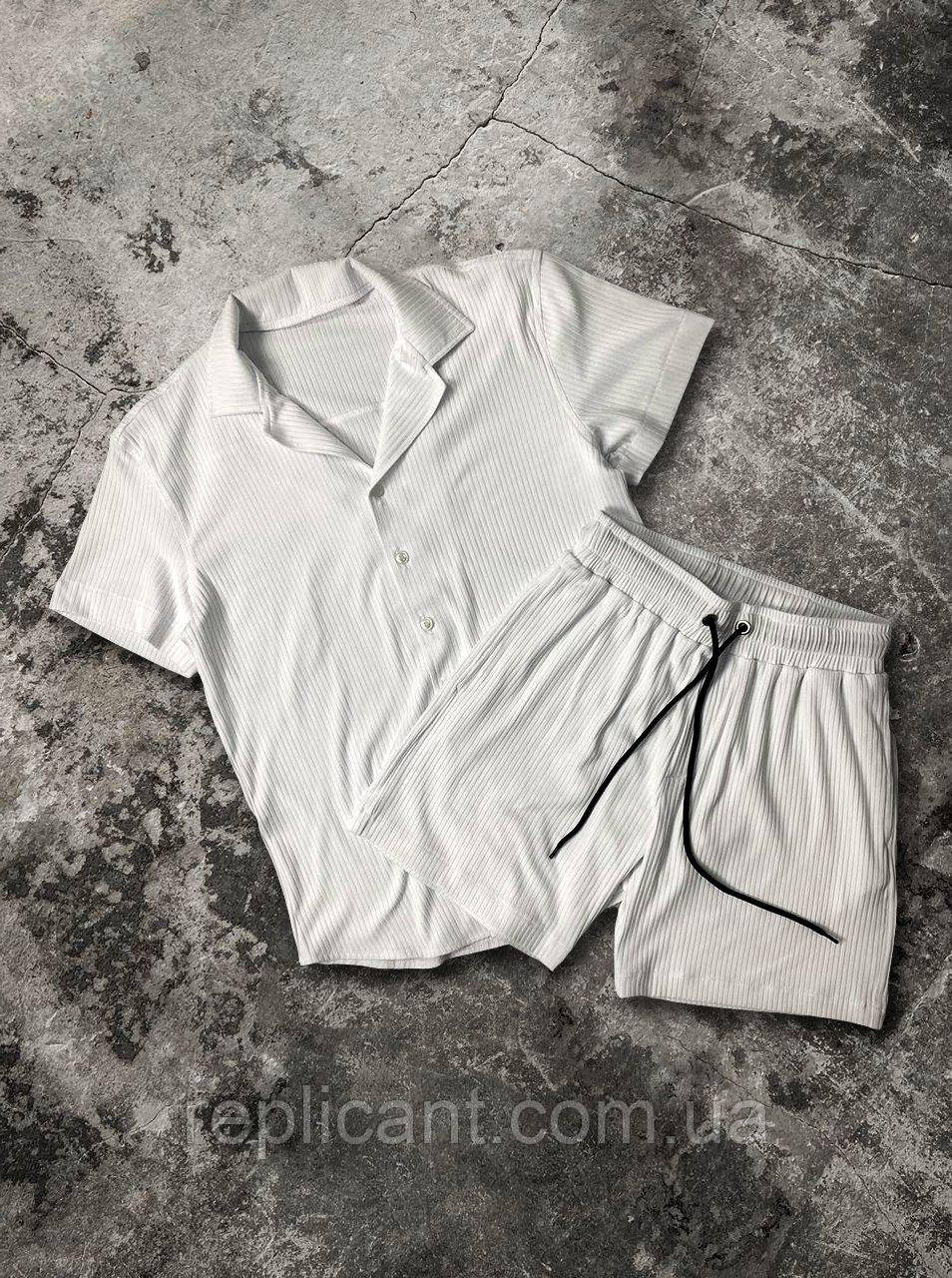 Чоловічий літній костюм Сорочка + Шорти jr мужской комплект на лето, фото 1