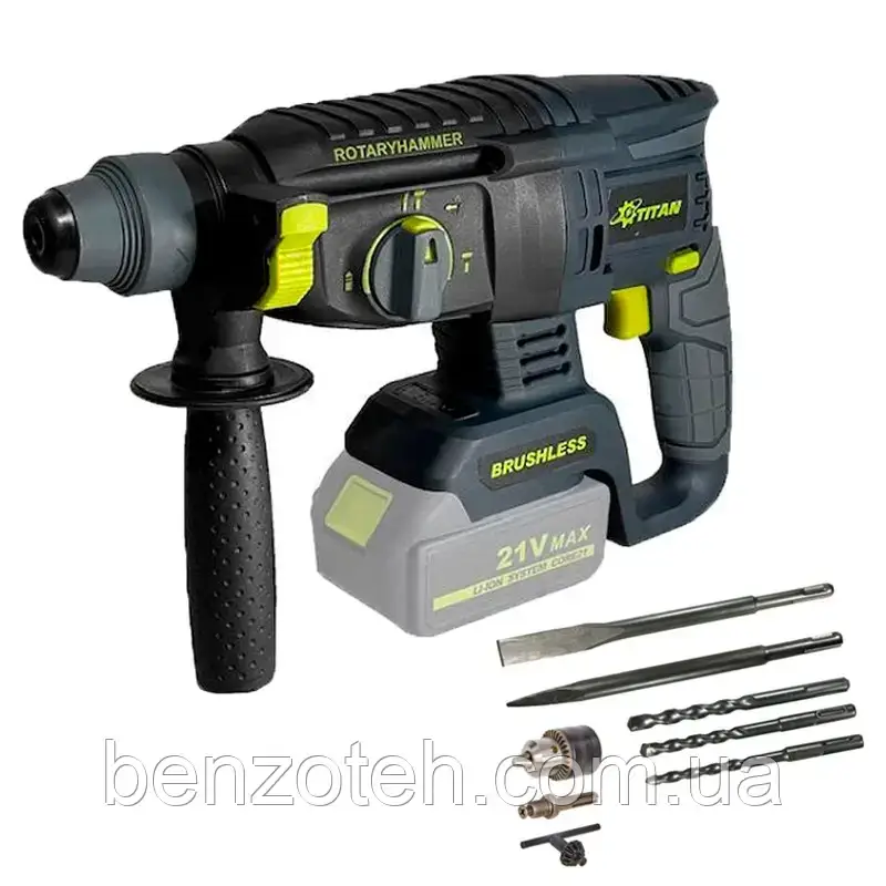 Перфоратор акумуляторний безщітковий Титан PRH2821LB-CORE BRUSHLESS з патроном SDS Plus без акумулятора