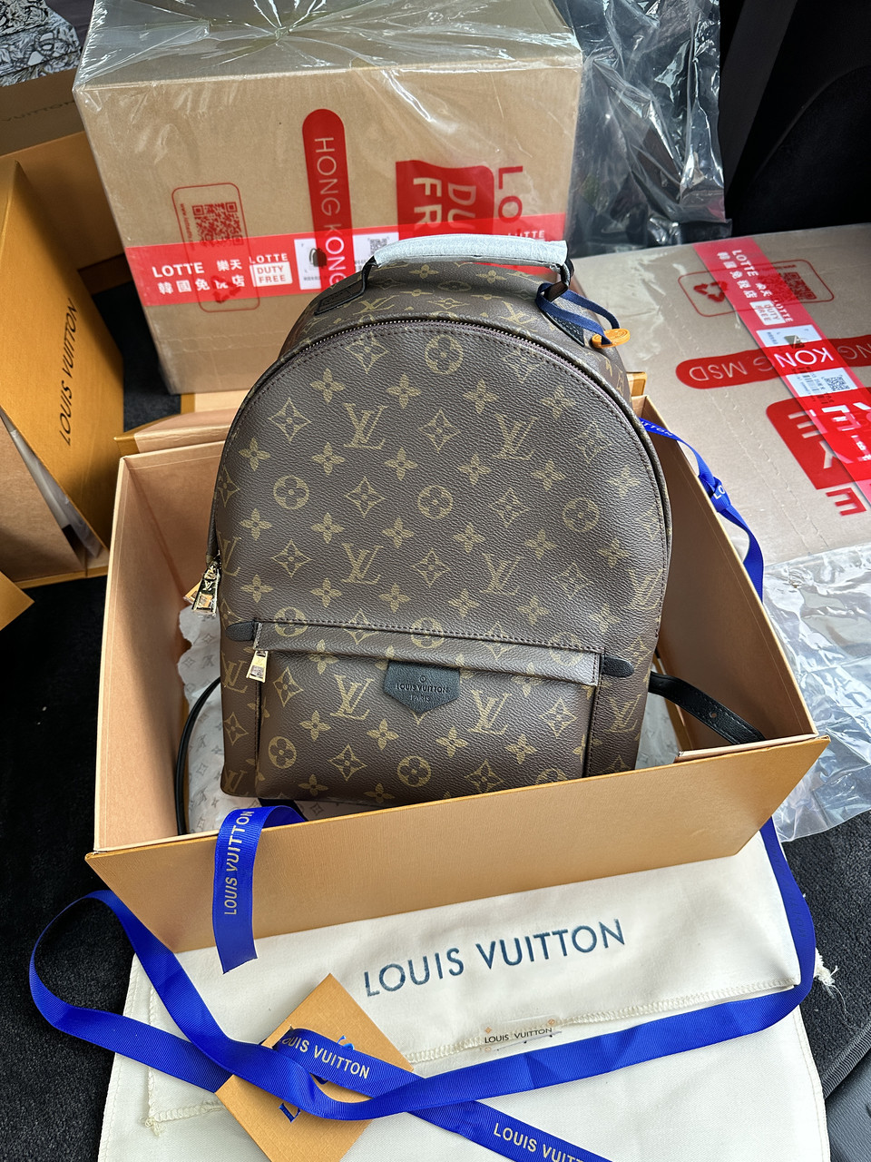 Жіноча брендова сумка Луї Віттон Louis Vuitton Palm Springs MM Brown/Black люкс якість, фото 1