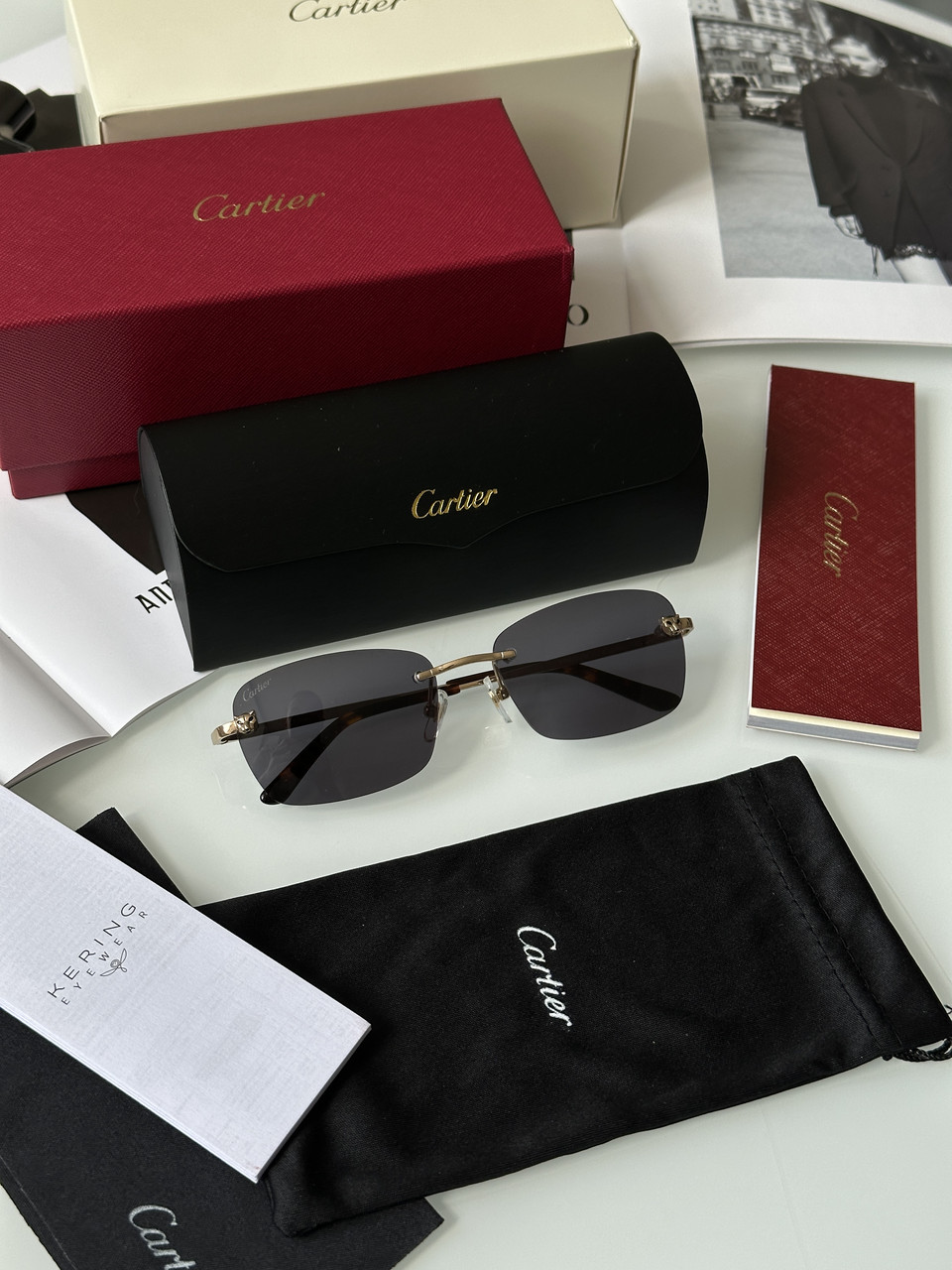 Жіночі брендові окуляри Cartier CT0148O 001 Black/Silver 56/16/140 56/16/140 люкс якість