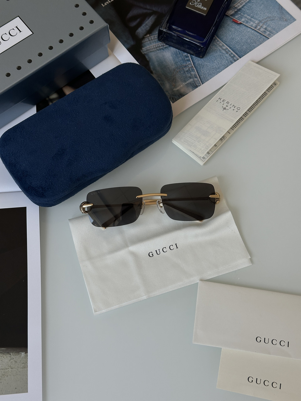 Жіночі брендові окуляри Gucci GG1703S 002 Black/Gold 55/17/140 55/17/140 люкс якість