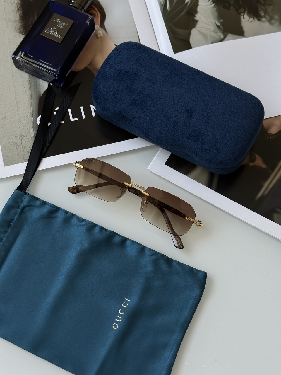 Жіночі брендові окуляри Gucci GG1221S 004 Brown/Leo 56/16/140 L 56/16/140 L люкс якість