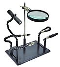 Тримач плат ZD11P-1, третя рука з ліхтариком і лупою, 2.5X, 95 мм