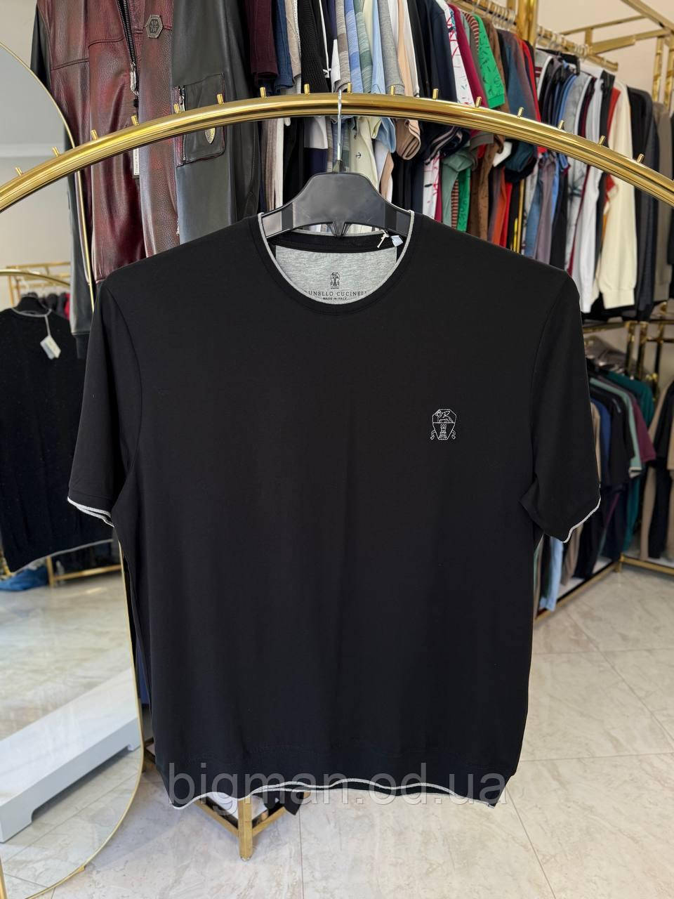 Чоловіча футболка манжет Бруно 5100 (батал) 3-6XL чорна