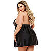 Пеньюар сексуальний комплект великого розміру плюс-сайз 2XL-4XL, Чорний, фото 3