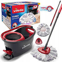 Набір для прибирання Vileda TURBO 3in1 Microfibre +40% Трикутна Швабра + відро з віджиманням (167751)