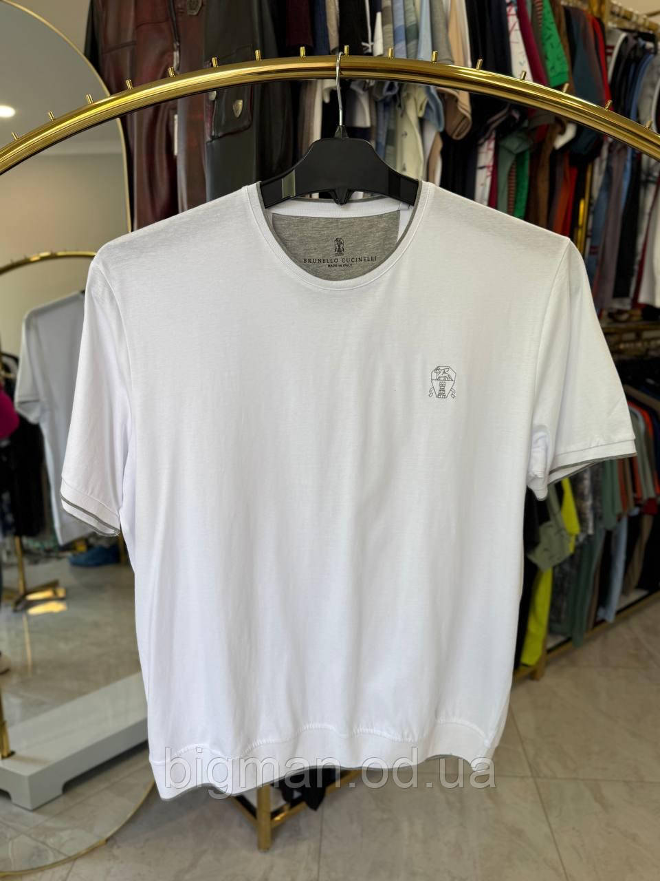 Чоловіча футболка манжет Бруно 5100 (батал) 3-6XL біла