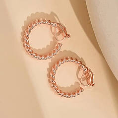 Кліпси жіночі без проколювання сережки-кільця 2 см золотисті красиві позолото К5957