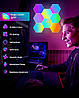 Шестикутні світлодіодні настінні панелі 8 штук. Інтелектуальна ігрова RGB-підсвітка з додатком, фото 5
