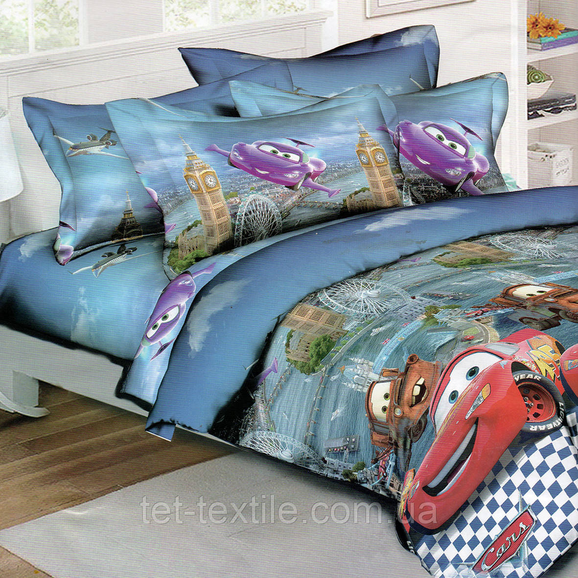 Дитяча постільна білизна ТЕТ Ранфорс Монстр траки 100% бавовна