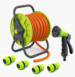 🚀 ТОП Комплект Поливу! Шланг Rudes Orange 50м 1/2"+Котушка, Насадка, Конектори 🔥