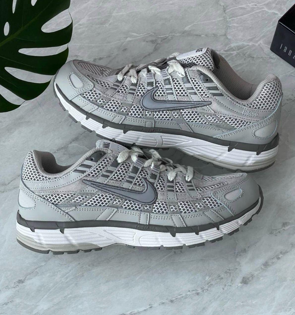 Чоловічі кросівки Nike P-6000 Light Grey White Найк П-6000 світло сірі шкіра текстиль демісезонні