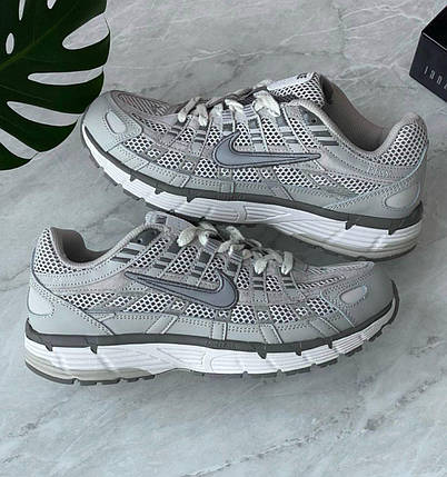 Чоловічі кросівки Nike P-6000 Light Grey White Найк П-6000 світло сірі шкіра текстиль демісезонні, фото 1