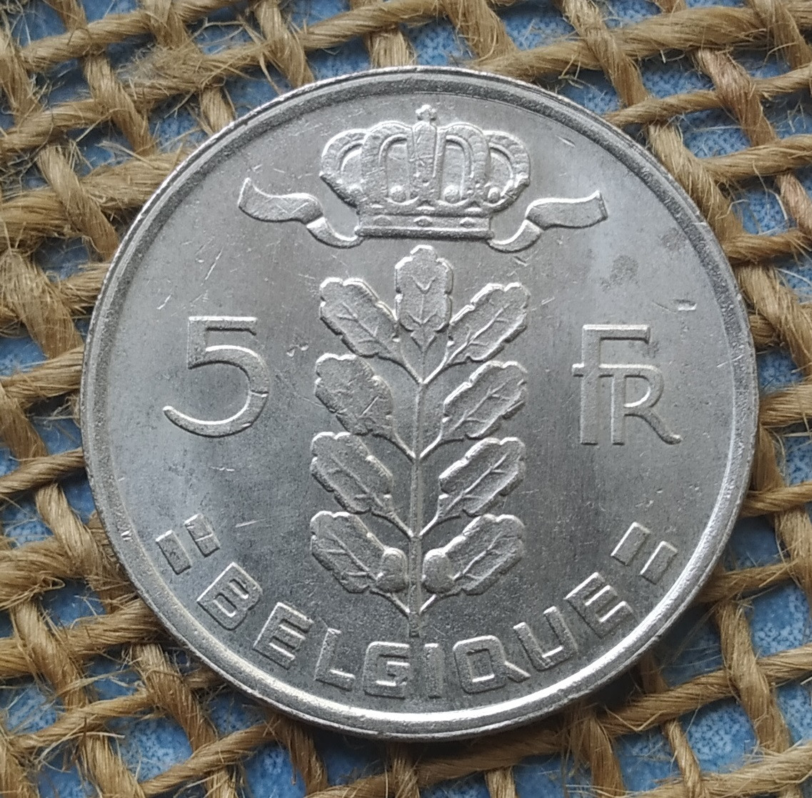 5 франкiв 1978 року. Бельгiя