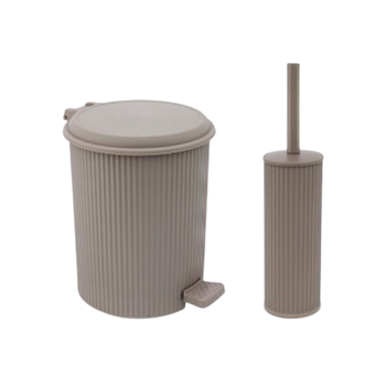 Набір для ванної кімнати 2в1 (йорш,відро/д/сміття) бежевий Line OZER-CZ-019 ELIF