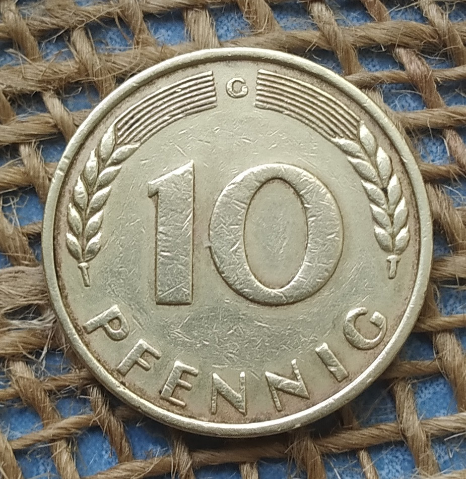 10 пфенiгiв 1949 року. (G) Нiмеччина - ФРН, фото 1