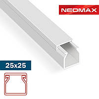 Кабель-канал 25х25 NEOMAX ULTRA білий, короб, лоток для кабелю, дроти NX3005 (80 м.п./уп)