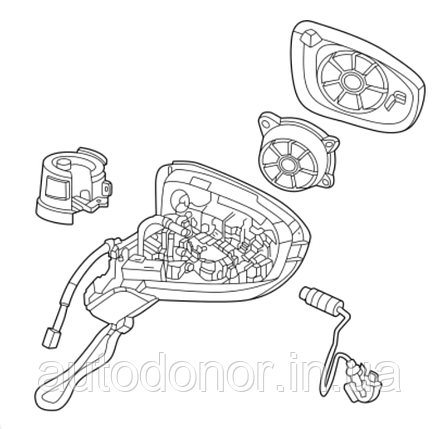 Дзеркало заднього огляду праве з Camera, без Platinum+ Nissan Ariya (22-) 96301-5MR4A, фото 1