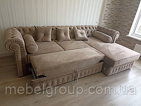 Кутовий диван Честерфілд зі стразами 280х170, фото 4
