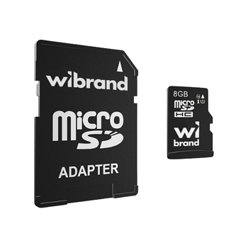 Карта пам'яті microSDHC 8Гб Class 10 (UHS-1) Wibrand + adapter SD