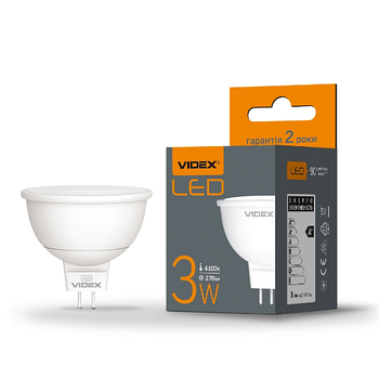 Лампа MR16e 3W GU5.3 4000К 220V LED Videx