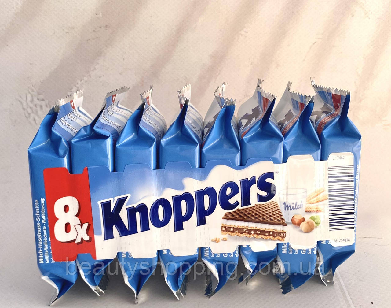 Вафлі Кноперс хрусткі з молочно-горіховим кремом Knoppers 200 г Storck Німеччина