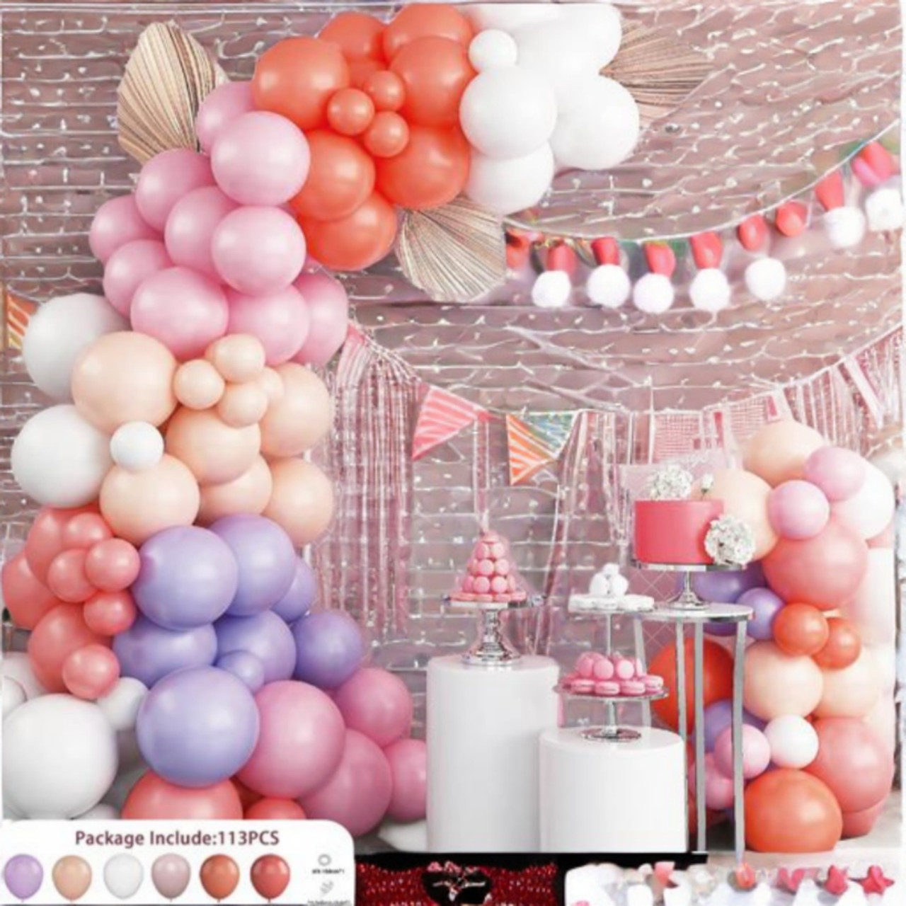 Набір повітряних куль 014 - 113 шт, фотозона, арка, кулі для свята, фото 1