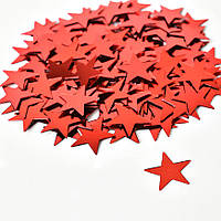 Конфетті Зірочки святкові жорсткі 15 г 1 см червоний