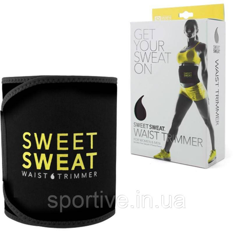 Жиросжигающие спортивний пояс SWEET SWEAT PREMIUM Чорний, M