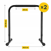 Бруси для віджимань (паралетси) 4FIZJO 80-90 см підлогові, розбірні Black (P-5905973404600), фото 4