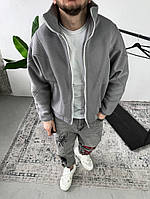 Бомбер чоловічий світло-сірий осінь весна утеплений | 51-026