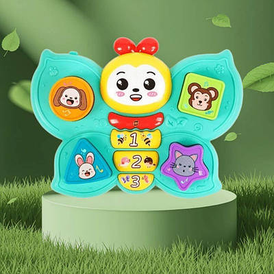 Інтерактивна іграшка піаніно Метелик сортер казки вірші ноти цифри підсвічування озвучування українською мовою