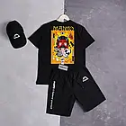 Чоловічий літній костюм Manto Jiu Jitsu  Футболка + Шорти + Кепка чорний Комплект Манто, фото 6