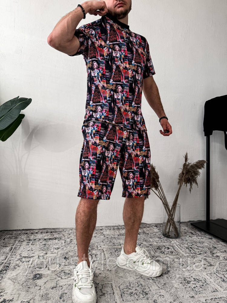 Комплект чорний з принтом | 42-058