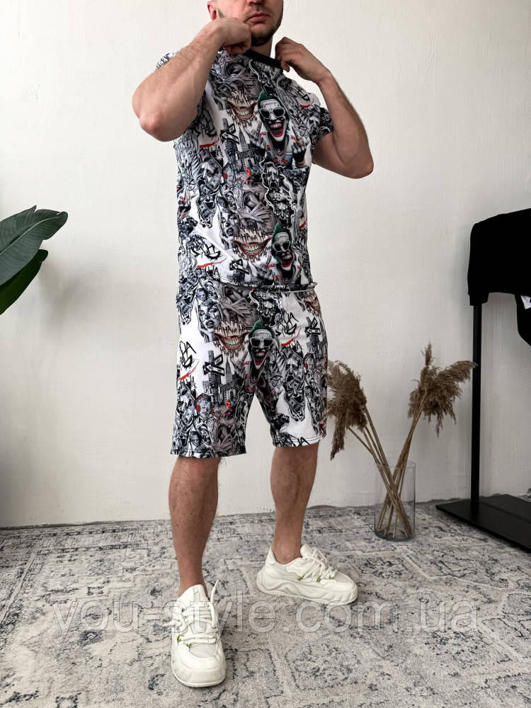 Комплект білий з принтом | 42-060