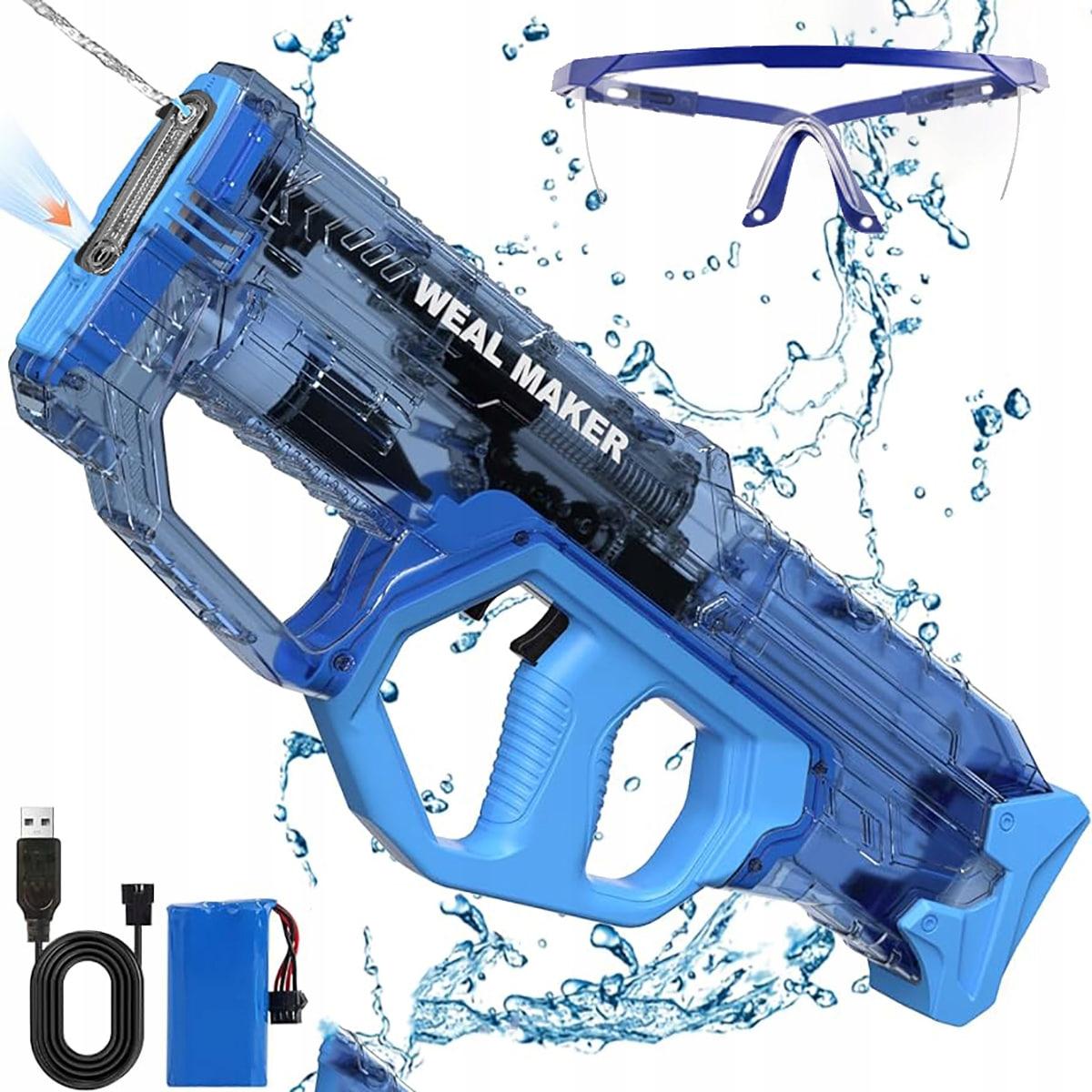 Водяний пістолет-бластер "Weal Maker" 888-90178 електричний з автоматичним закачуванням води, синій
