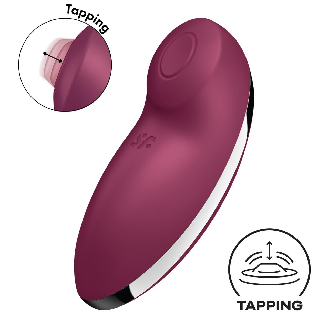 Вібростимулятор-пульсатор Satisfyer Tap & Climax 2 Red, ефект постукування пальцем - SX2185, фото 1