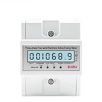 Лічильник електроенергії трифазний EA771 EARU на дін рейку 3x10(100)А 3X230/400V 50Hz з підсвічуванням дисплея