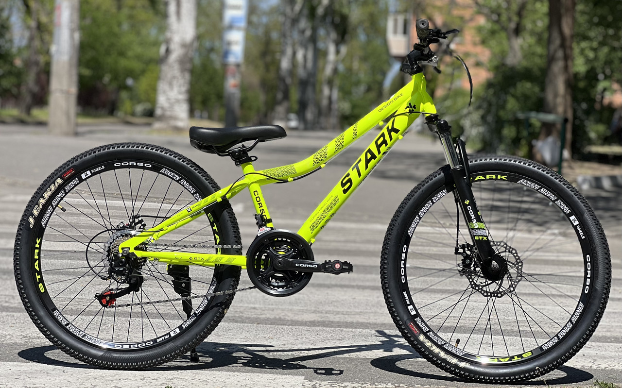 Підлітковий спортивний велосипед 24" Corso STARK SK-24331 салатовий-лимонний на зріст 125-140 см