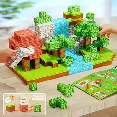 Конструктор магнітний Minecraft кубики 50дет 2см C052Y