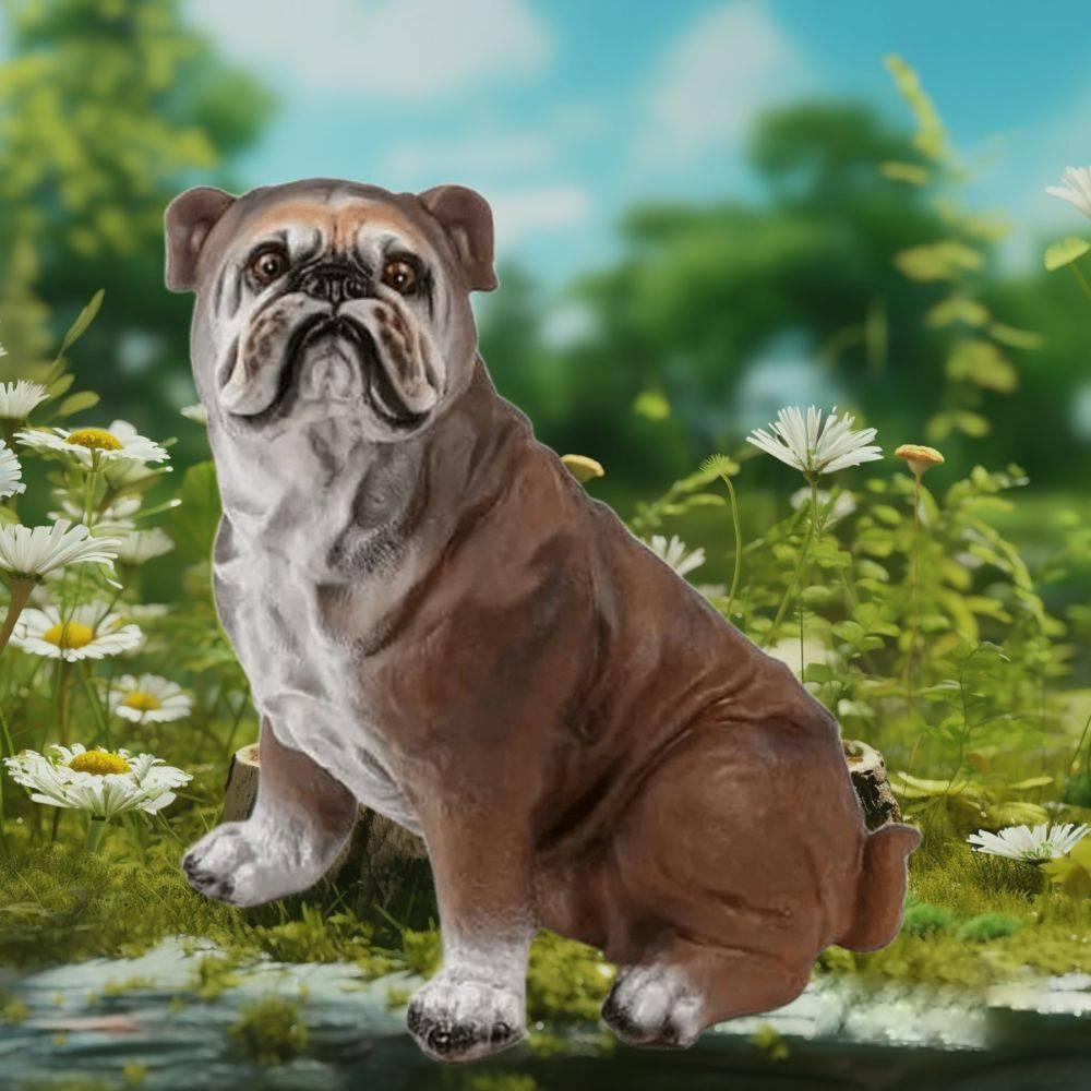 Гумова інтерактивна іграшка собачка Бульдог 30см 2 види м'який наповнювач розвиває творчу уяву, фото 1